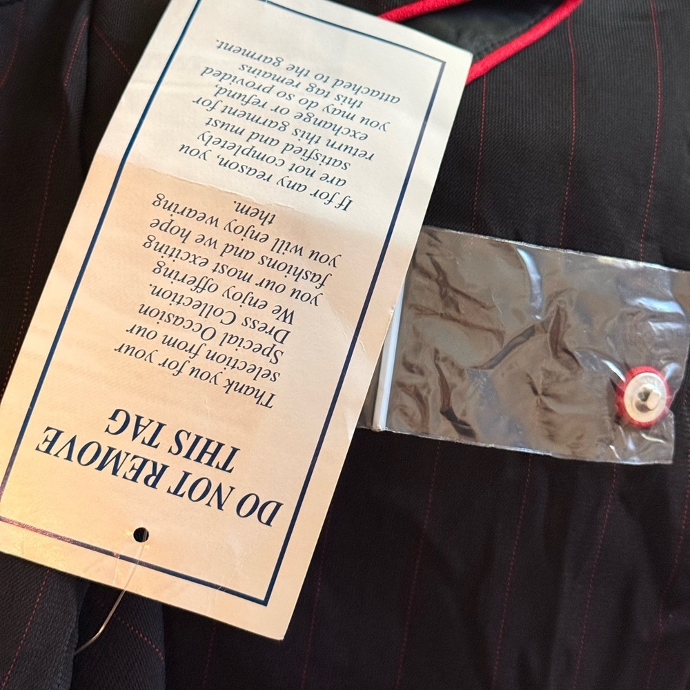 S.L. Fashions NWT Black Maxi Dress with Red Strips & Buttons Zip Back size 10 - Picture 13 of 14